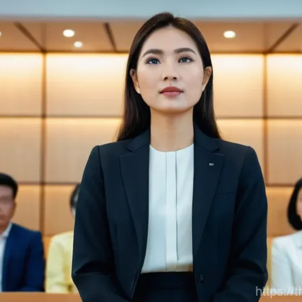 즉흥 스피치의 동기 부여 요소 - **Prompt:** A modern, brightly lit conference room in Bangkok, Thailand. A young Thai woman, approxi...